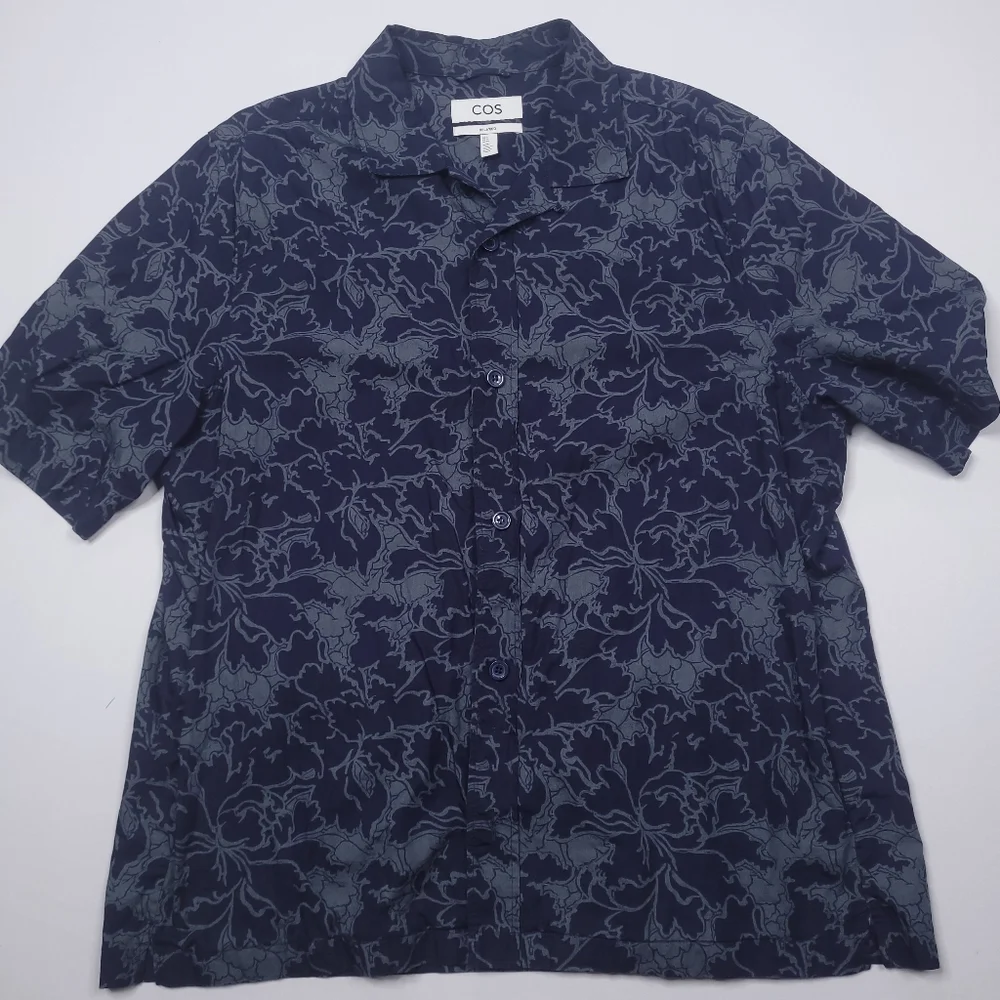 COS US Floral Hawaiian Shirt Relaxed Fit With Pockets 100% Cotton XL - Picture 2 of 10